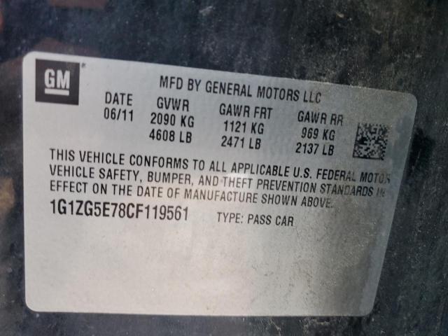 1G1ZG5E78CF119561 - 2012 CHEVROLET MALIBU LTZ BLACK photo 13