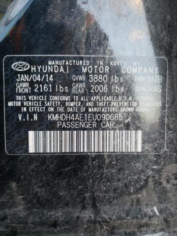 KMHDH4AE1EU090685 - 2014 HYUNDAI ELANTRA SE BLACK photo 12