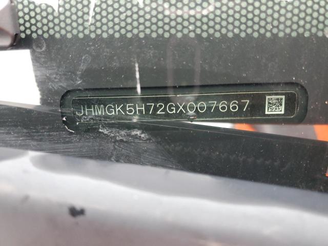 JHMGK5H72GX007667 - 2016 HONDA FIT EX BLACK photo 12