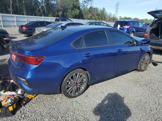 3KPF44AC2ME334347 - 2021 KIA FORTE GT BLUE photo 3