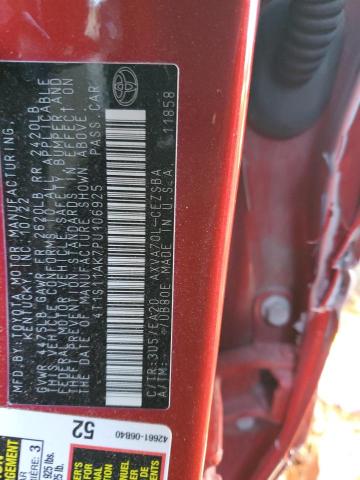 4T1S11AK7PU106925 - 2023 TOYOTA CAMRY SE NIGHT SHADE RED photo 12