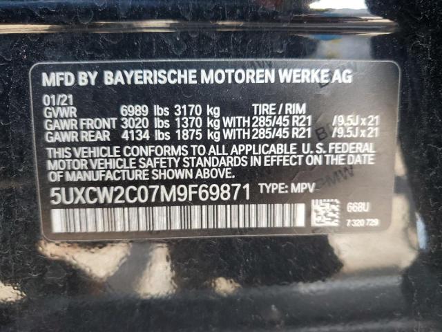 5UXCW2C07M9F69871 - 2021 BMW X7 XDRIVE40I BLACK photo 13