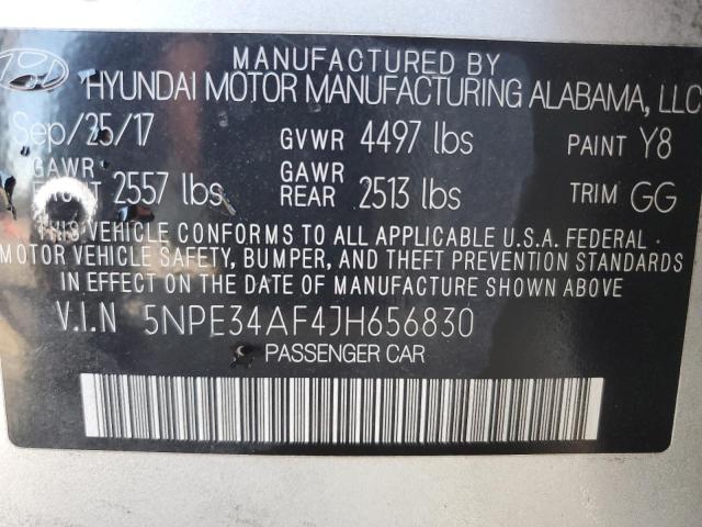 5NPE34AF4JH656830 - 2018 HYUNDAI SONATA SPORT SILVER photo 13