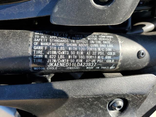 JKAENED11LDA23837 - 2020 KAWASAKI EN650 D BLACK photo 9