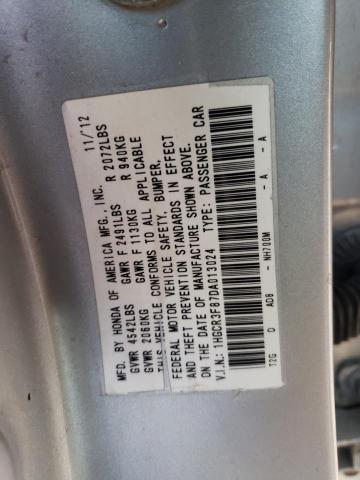 1HGCR3F87DA013024 - 2013 HONDA ACCORD EXL SILVER photo 12