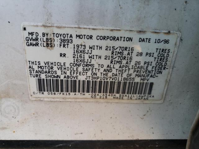 JT3HP10V7V0118655 - 1997 TOYOTA RAV4 WHITE photo 12