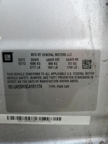 1G1JA5SH3C4161174 - 2012 CHEVROLET SONIC LS SILVER photo 13