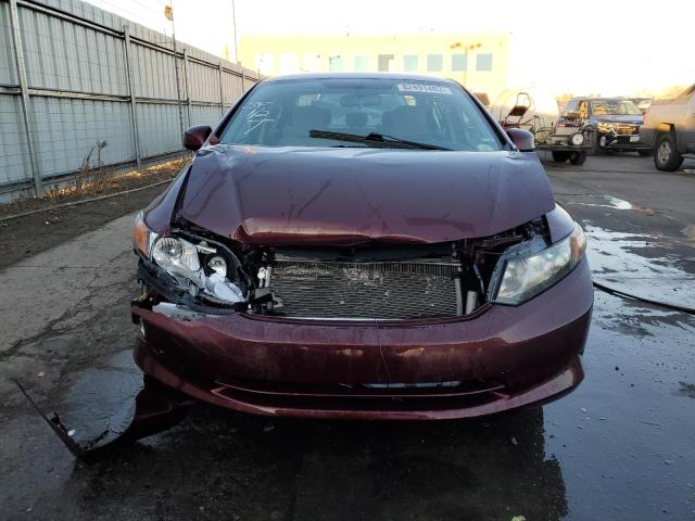 2HGFB2F50CH592925 - 2012 HONDA CIVIC LX BURGUNDY photo 5