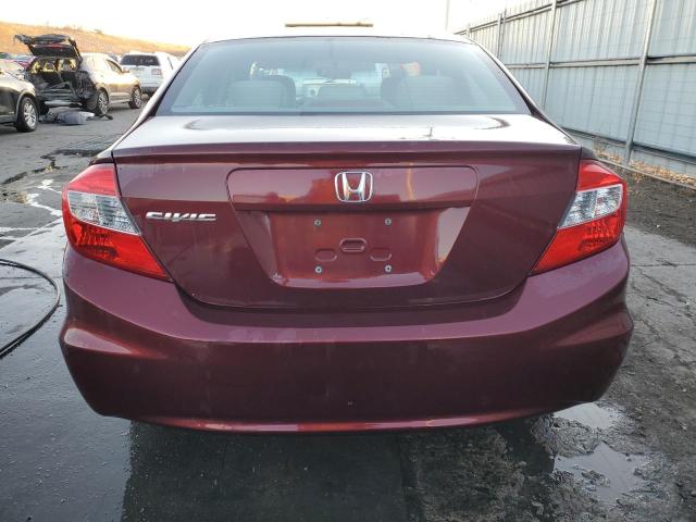 2HGFB2F50CH592925 - 2012 HONDA CIVIC LX BURGUNDY photo 6