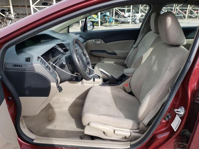 2HGFB2F50CH592925 - 2012 HONDA CIVIC LX BURGUNDY photo 7