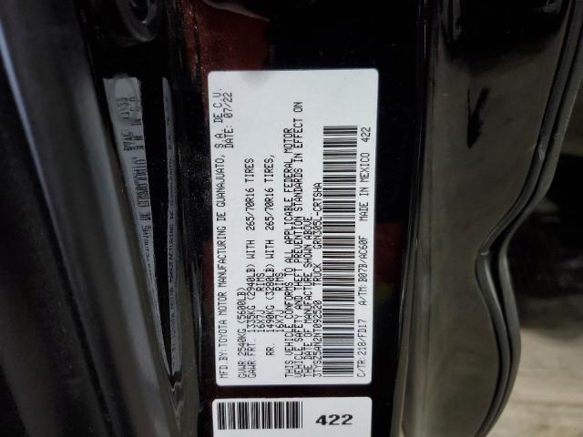 3TYSZ5AN2NT092520 - 2022 TOYOTA TACOMA ACCESS CAB Қара фото 12