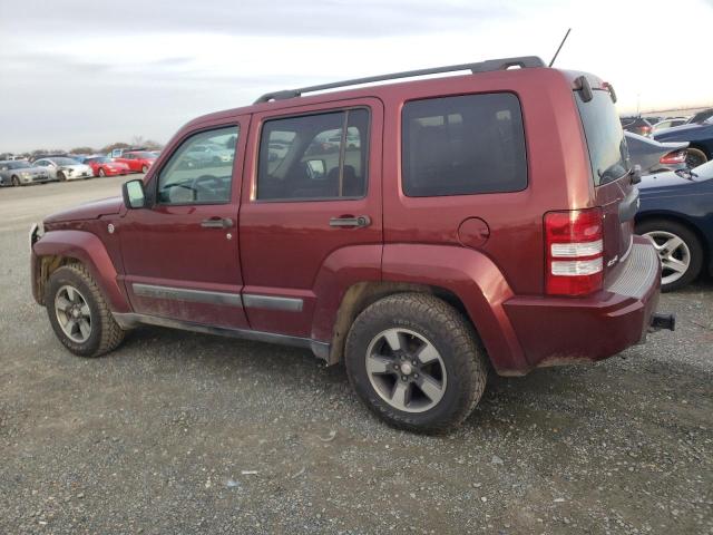 1J8GN28K28W106534 - 2008 JEEP LIBERTY SPORT BURGUNDY photo 2