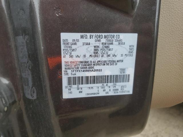 1FTPX14556NA20522 - 2006 FORD F150 GRAY photo 12