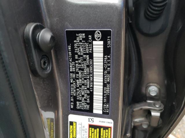 4T1K61AKXLU985302 - 2020 TOYOTA CAMRY XSE GRAY photo 12