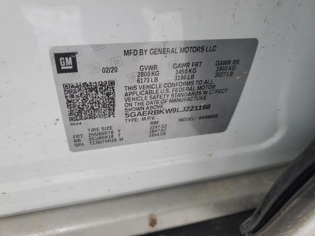 5GAERBKW9LJ221198 - 2020 BUICK ENCLAVE ESSENCE 白色 照片 13