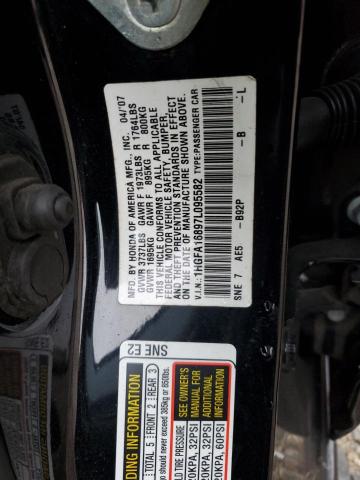 1HGFA16897L095582 - 2007 HONDA CIVIC EX BLACK photo 12