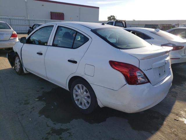 3N1CN7AP6EL834595 - 2014 NISSAN VERSA S WHITE photo 2