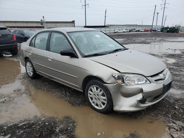 2HGES16685H530044 - 2005 HONDA CIVIC LX TAN photo 4