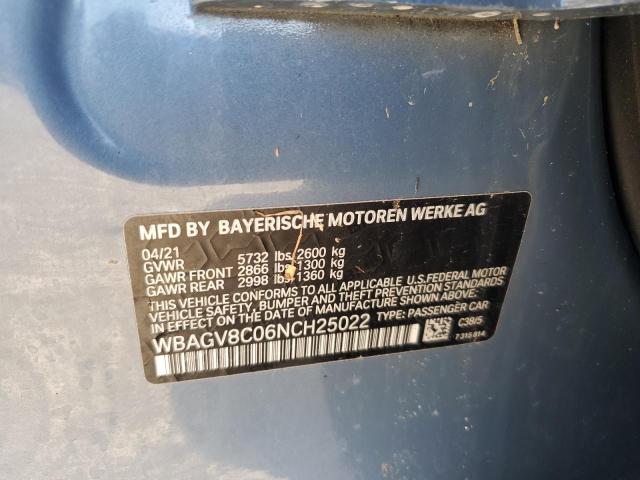 WBAGV8C06NCH25022 - 2022 BMW M850XI Mavi fotoğraf 12