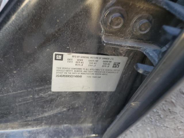 2G4GR5EK5C9149649 - 2012 BUICK REGAL BLACK photo 12