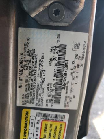 3FA6P0HD8ER250841 - 2014 FORD FUSION SE SILVER photo 12