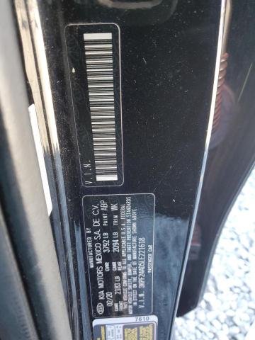 3KPF24AD5LE221618 - 2020 KIA FORTE FE BLACK photo 12