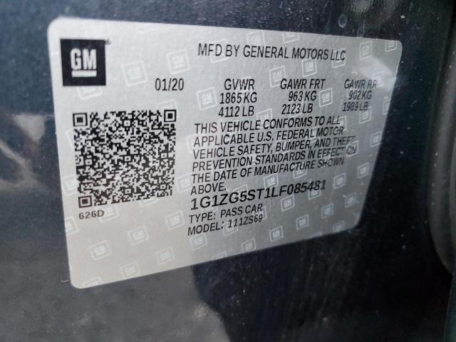 1G1ZG5ST1LF085481 - 2020 CHEVROLET MALIBU RS 蓝色 照片 12