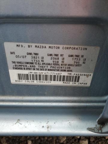 JM1BK32FX71771687 - 2007 MAZDA 3 I BLUE photo 12