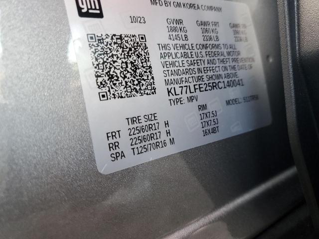 KL77LFE25RC140041 - 2024 CHEVROLET TRAX LS SILVER photo 13