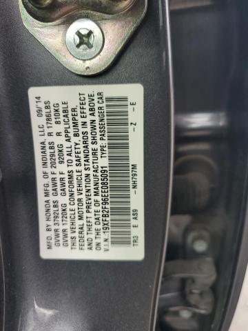 19XFB2F96EE085091 - 2014 HONDA CIVIC EXL 灰色 照片 13