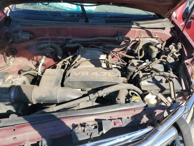 5TBRT34161S177212 - 2001 TOYOTA TUNDRA ACCESS CAB წითელი ფოტო 11