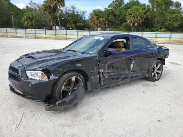 2C3CDXAT7EH245985 - 2014 DODGE CHARGER POLICE BLACK photo 1