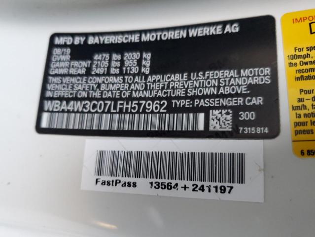 WBA4W3C07LFH57962 - 2020 BMW 430I WHITE photo 13