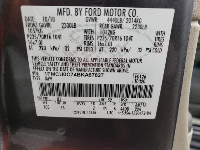 1FMCU0C74BKA67827 - 2011 FORD ESCAPE XLS GRAY photo 13