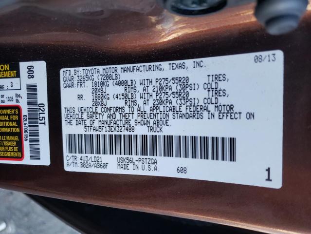 5TFAW5F13EX327488 - 2014 TOYOTA TUNDRA CREWMAX PLATINUM BROWN photo 12