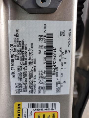 3LN6L5E92HR654947 - 2017 LINCOLN MKZ RESERVE ბეჟი ფოტო 12