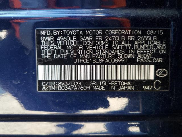 JTHCE1BL8FA008991 - 2015 LEXUS GS 350 BLUE photo 13