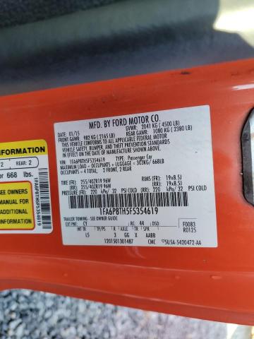 1FA6P8TH5F5354619 - 2015 FORD MUSTANG ORANGE photo 12