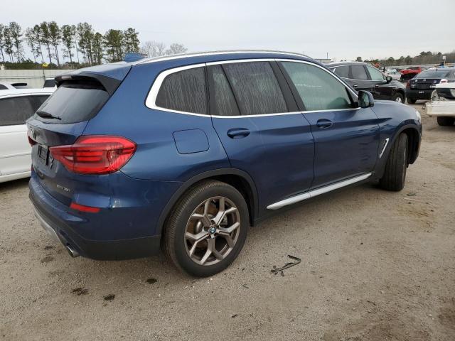 5UXTY3C05M9G30862 - 2021 BMW X3 SDRIVE30I BLUE photo 3