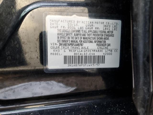 3N1AB7AP0FL649797 - 2015 NISSAN SENTRA S BLACK photo 13