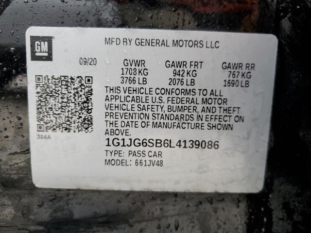 1G1JG6SB6L4139086 - 2020 CHEVROLET SONIC BLACK photo 12