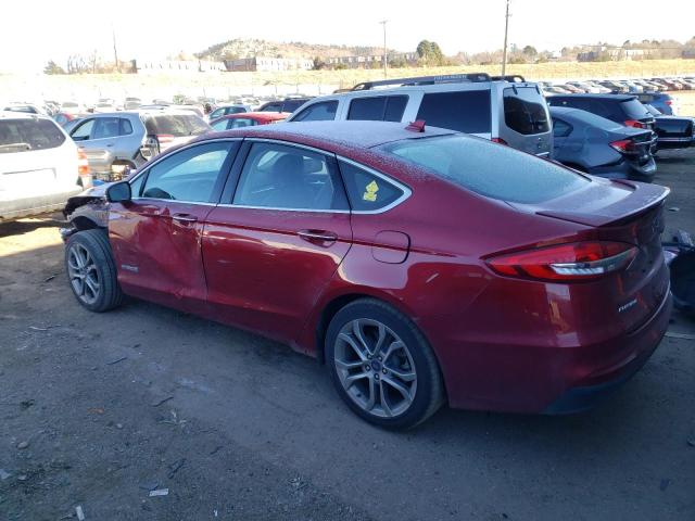 3FA6P0RUXKR272902 - 2019 FORD FUSION TITANIUM RED photo 2