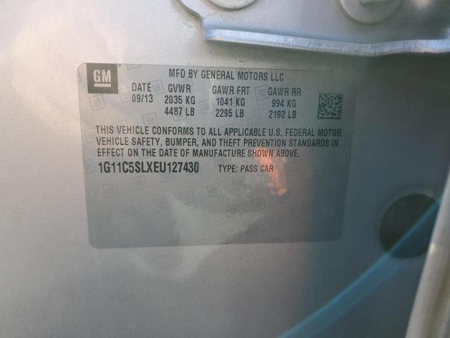 1G11C5SLXEU127430 - 2014 CHEVROLET MALIBU 1LT SILVER photo 12