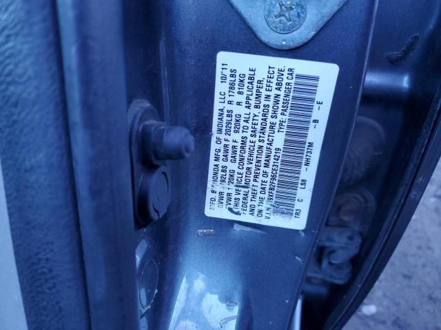 19XFB2F96CE314219 - 2012 HONDA CIVIC EXL Մոխրագույն լուսանկար 12