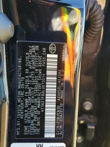 4T1A21FB0LU013014 - 2020 TOYOTA AVALON XLE BLACK photo 12