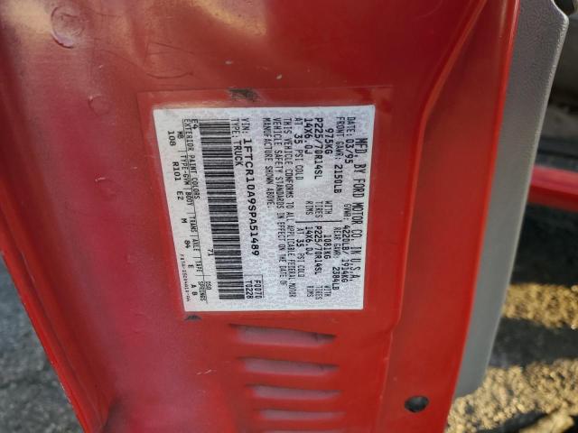 1FTCR10A9SPA51489 - 1995 FORD RANGER RED photo 12