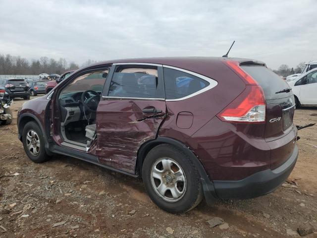 5J6RM4H38EL007165 - 2014 HONDA CR-V LX BURGUNDY photo 2