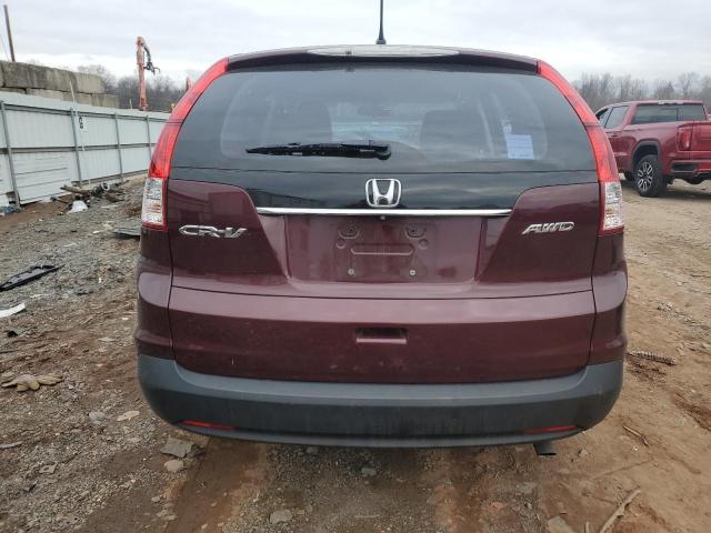 5J6RM4H38EL007165 - 2014 HONDA CR-V LX BURGUNDY photo 6