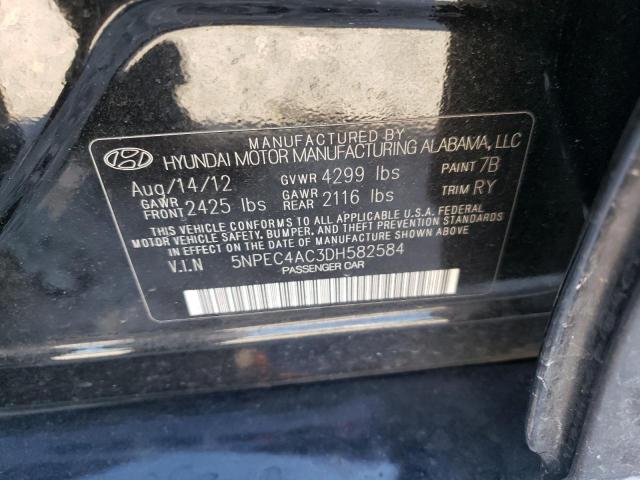 5NPEC4AC3DH582584 - 2013 HYUNDAI SONATA SE BLACK photo 13