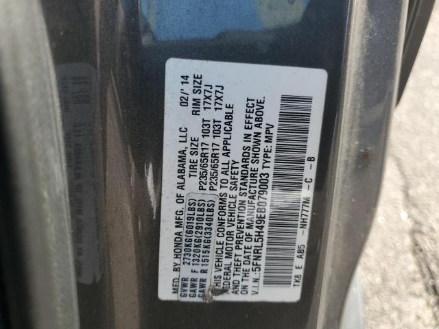 5FNRL5H49EB079003 - 2014 HONDA ODYSSEY EX GRAY photo 12